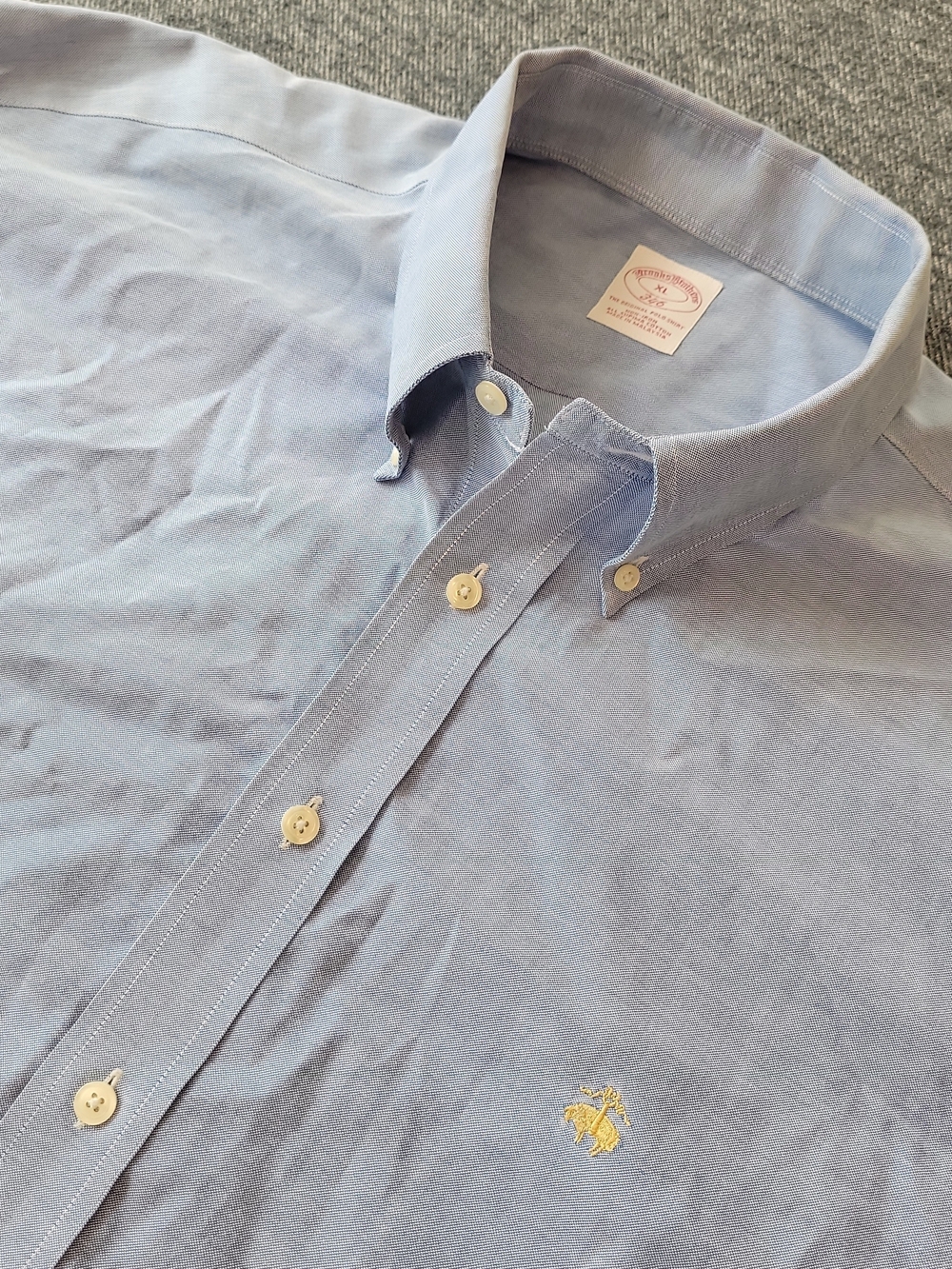Brooks Brothers 346 Shirt Men's XL Blue Non-Iron Button Down OCBD Supima